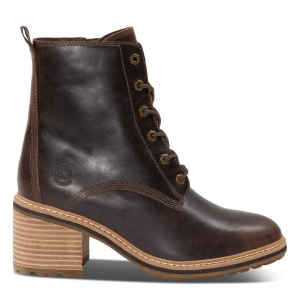 Timberland Sienna Brown Leather Lace Up Boots